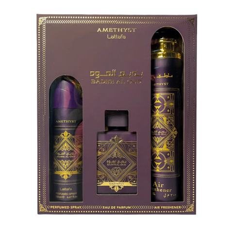 Lattafa Badee Al Oud Amethyst Gift Set Lattafa Pakistan Lattafa Badee Al Oud Amethyst Gift Set Lattafa Pakistan