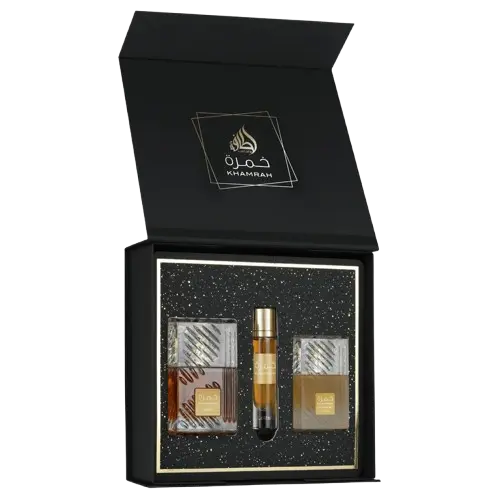Lattafa Khamrah Gift Set with Hair Mist 3 Pcs 