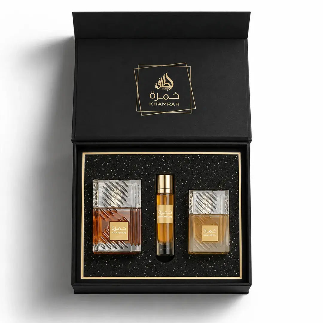 Lattafa Khamrah Gift Set with Hair Mist 3 Pcs 